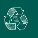 Rice Owl in the center of Recycle logo 