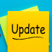 Vector file of an sticky note that says update